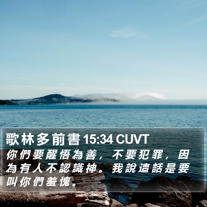 歌 林 多 前 書 15:34 CUVT Bible Study