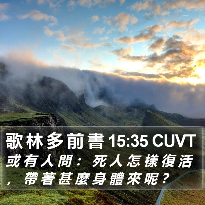 歌 林 多 前 書 15:35 CUVT Bible Study
