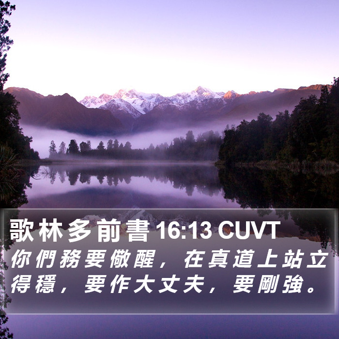 歌 林 多 前 書 16:13 CUVT Bible Study