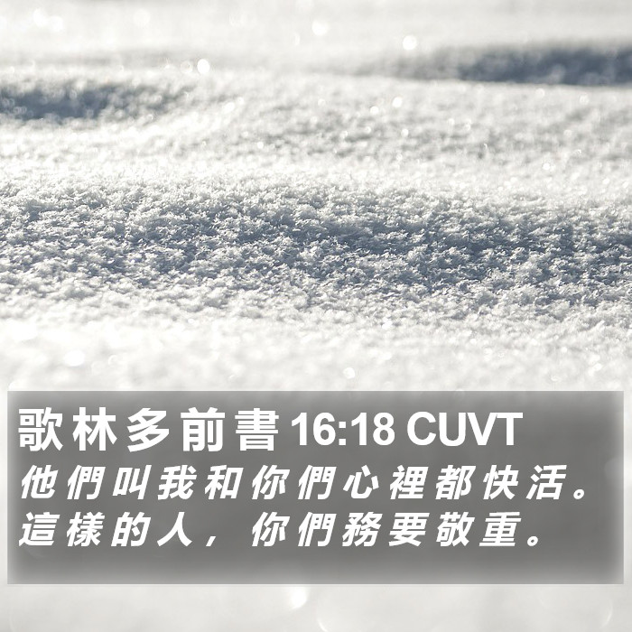 歌 林 多 前 書 16:18 CUVT Bible Study