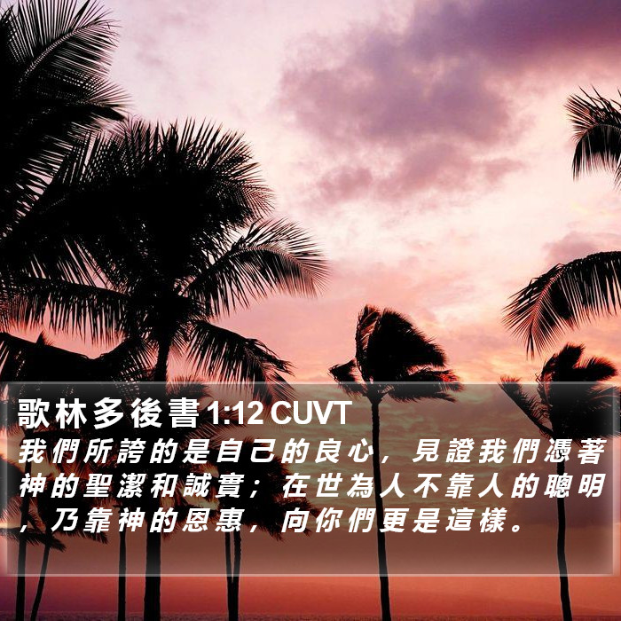 歌 林 多 後 書 1:12 CUVT Bible Study