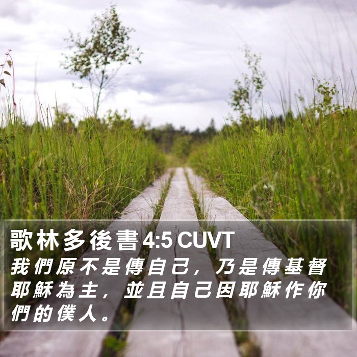 歌 林 多 後 書 4:5 CUVT Bible Study