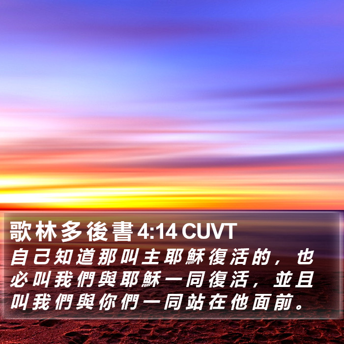 歌 林 多 後 書 4:14 CUVT Bible Study