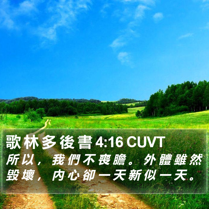 歌 林 多 後 書 4:16 CUVT Bible Study