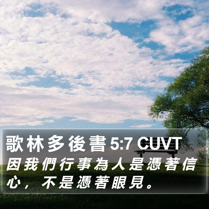 歌 林 多 後 書 5:7 CUVT Bible Study