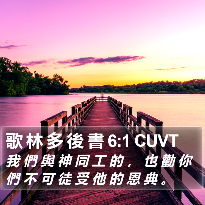 歌 林 多 後 書 6:1 CUVT Bible Study