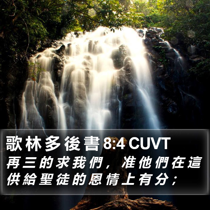 歌 林 多 後 書 8:4 CUVT Bible Study