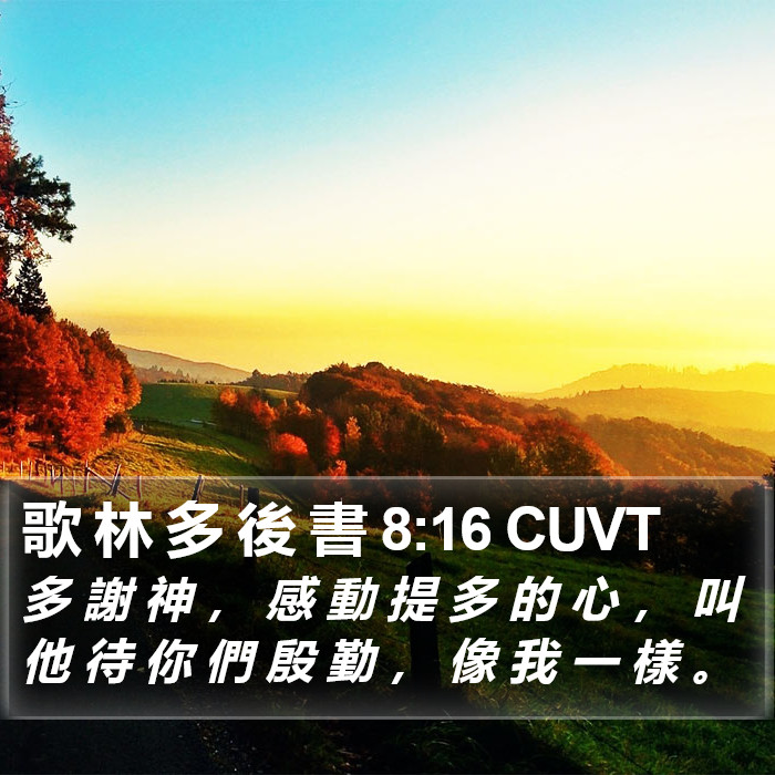 歌 林 多 後 書 8:16 CUVT Bible Study