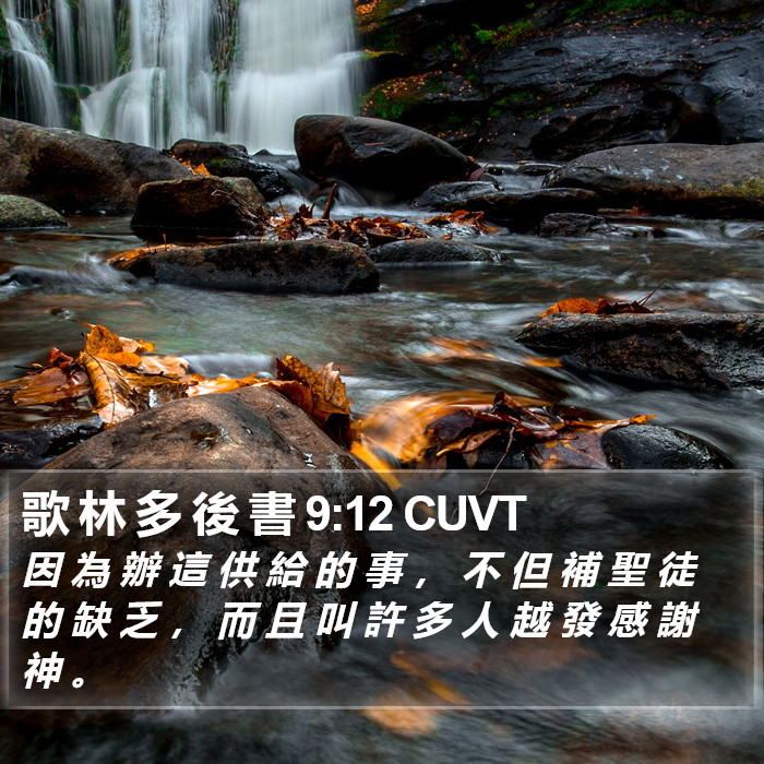 歌 林 多 後 書 9:12 CUVT Bible Study