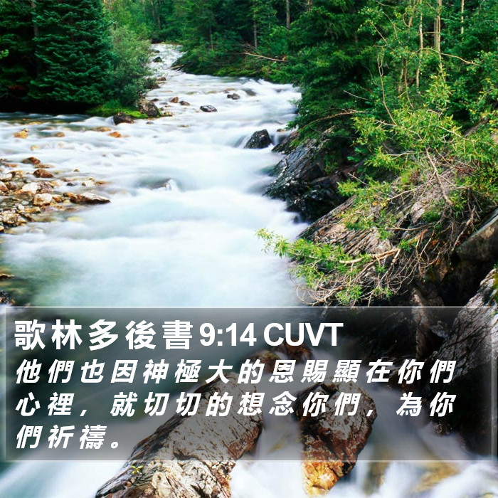 歌 林 多 後 書 9:14 CUVT Bible Study