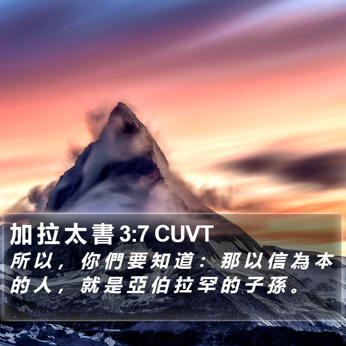 加 拉 太 書 3:7 CUVT Bible Study