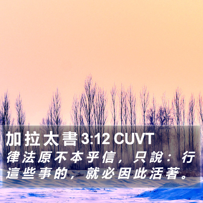 加 拉 太 書 3:12 CUVT Bible Study