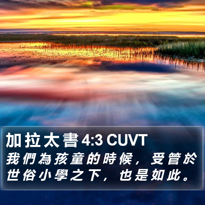 加 拉 太 書 4:3 CUVT Bible Study