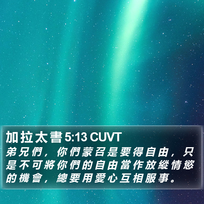 加 拉 太 書 5:13 CUVT Bible Study