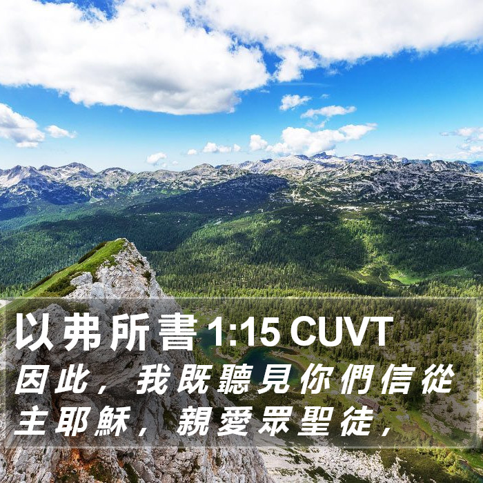 以 弗 所 書 1:15 CUVT Bible Study