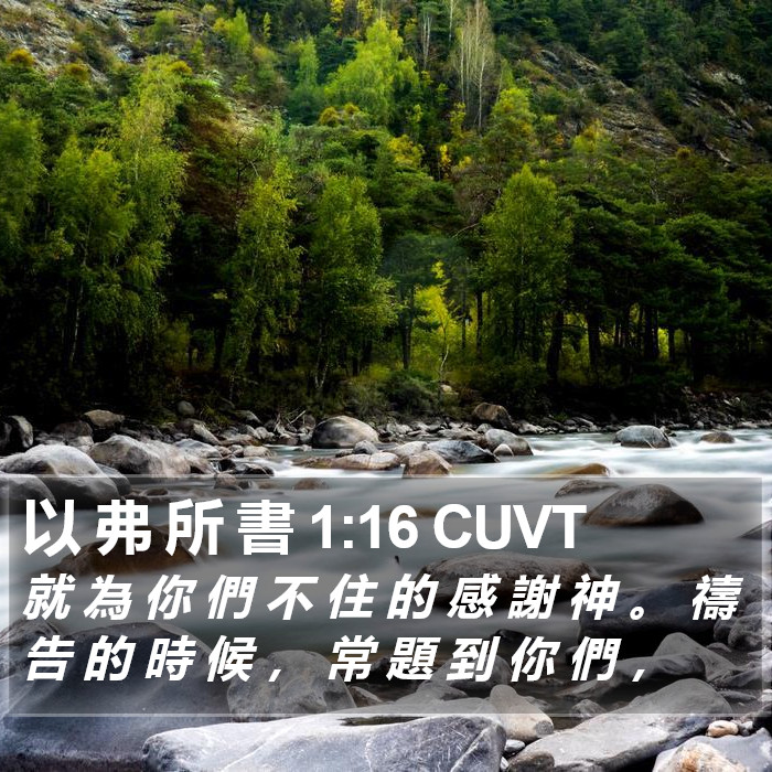 以 弗 所 書 1:16 CUVT Bible Study