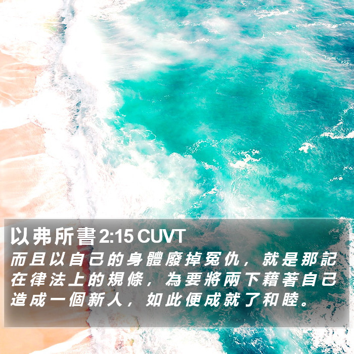 以 弗 所 書 2:15 CUVT Bible Study