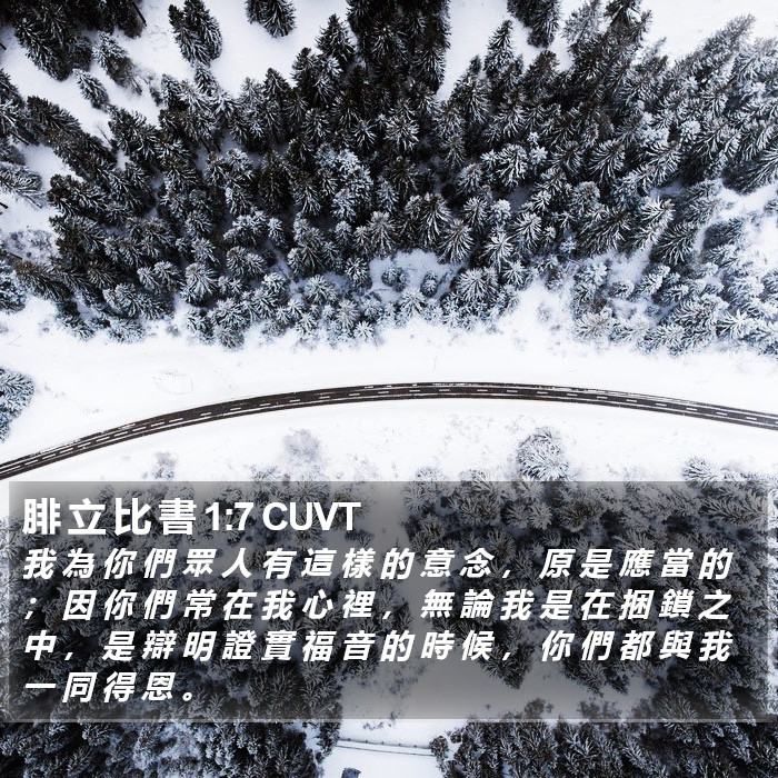 腓 立 比 書 1:7 CUVT Bible Study