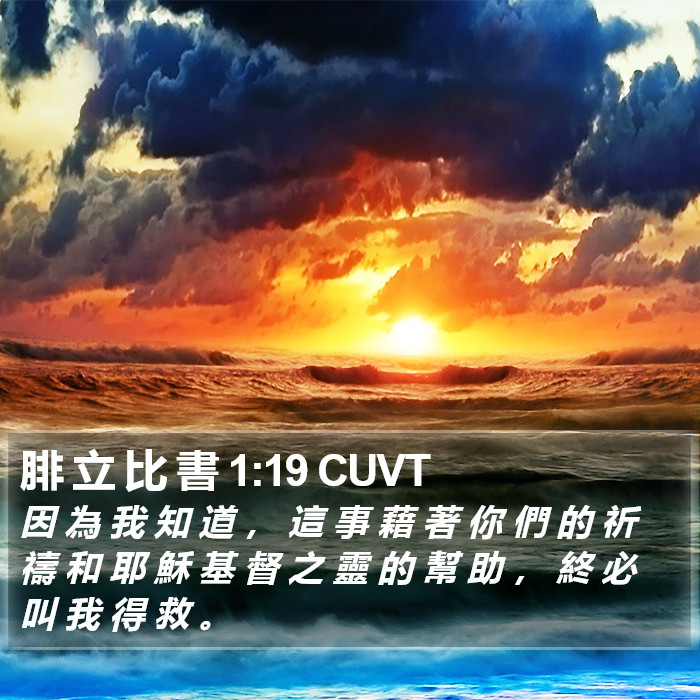 腓 立 比 書 1:19 CUVT Bible Study