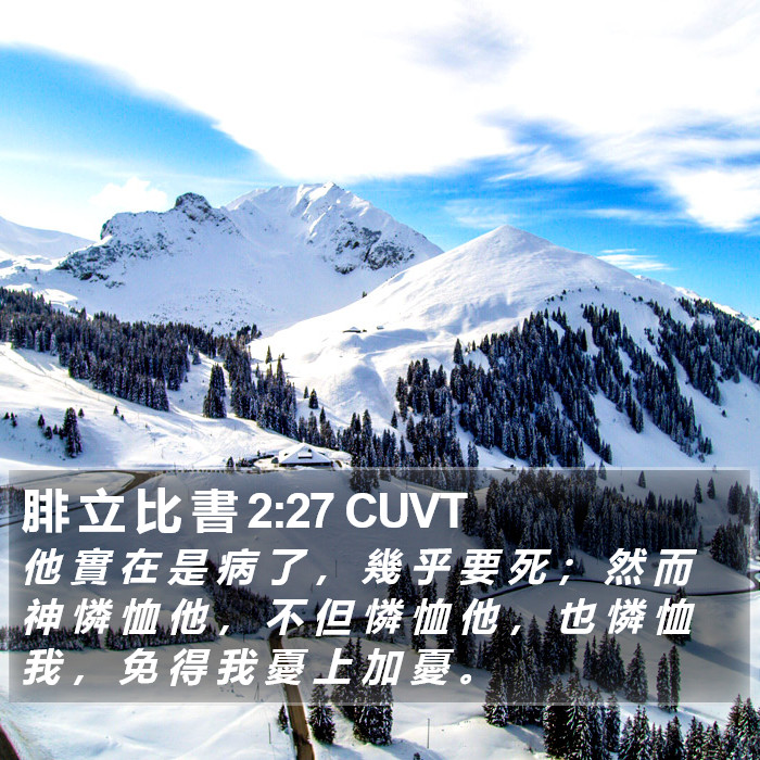 腓 立 比 書 2:27 CUVT Bible Study