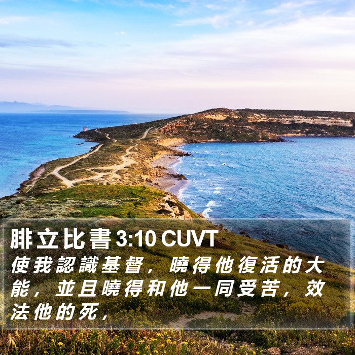 腓 立 比 書 3:10 CUVT Bible Study