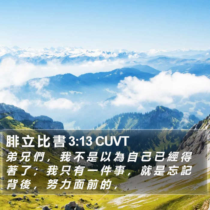 腓 立 比 書 3:13 CUVT Bible Study
