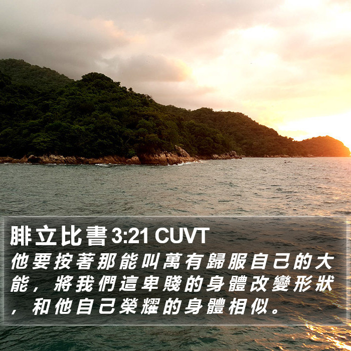 腓 立 比 書 3:21 CUVT Bible Study