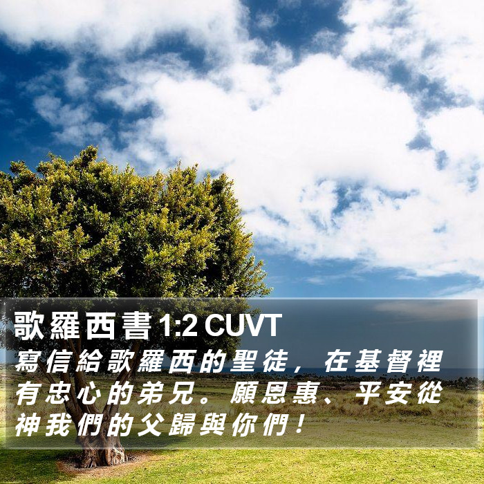 歌 羅 西 書 1:2 CUVT Bible Study