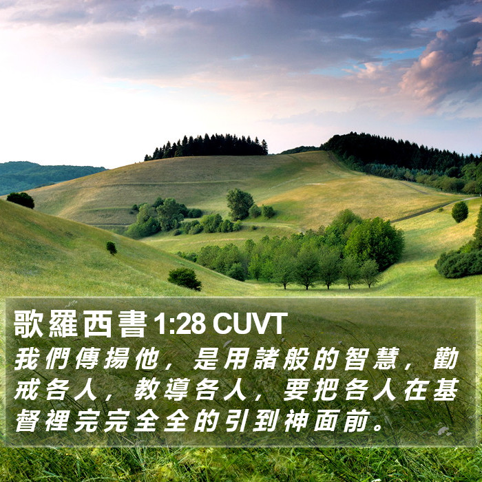 歌 羅 西 書 1:28 CUVT Bible Study