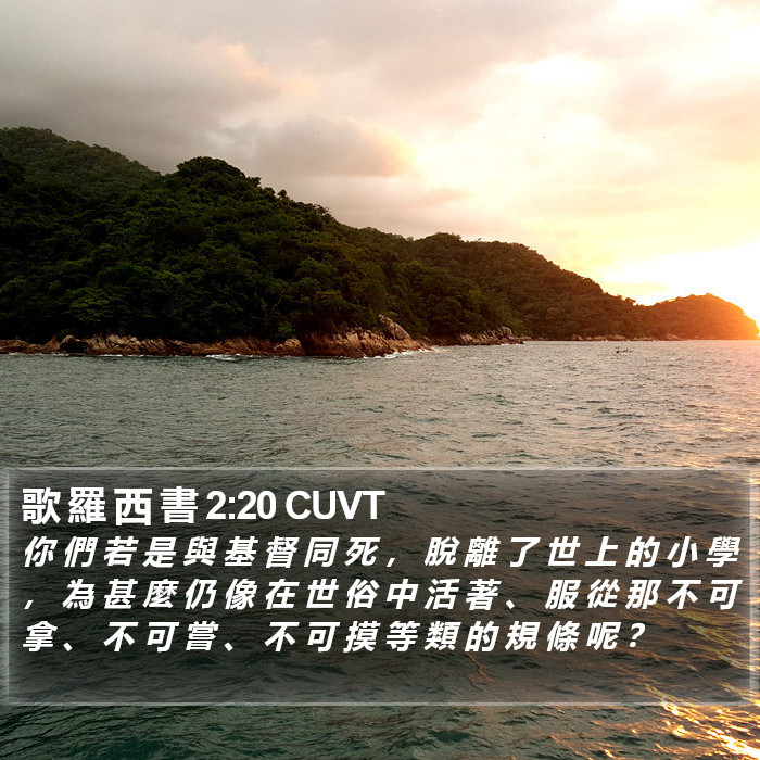 歌 羅 西 書 2:20 CUVT Bible Study