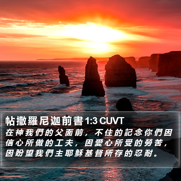 帖 撒 羅 尼 迦 前 書 1:3 CUVT Bible Study