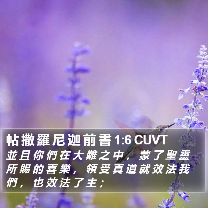 帖 撒 羅 尼 迦 前 書 1:6 CUVT Bible Study