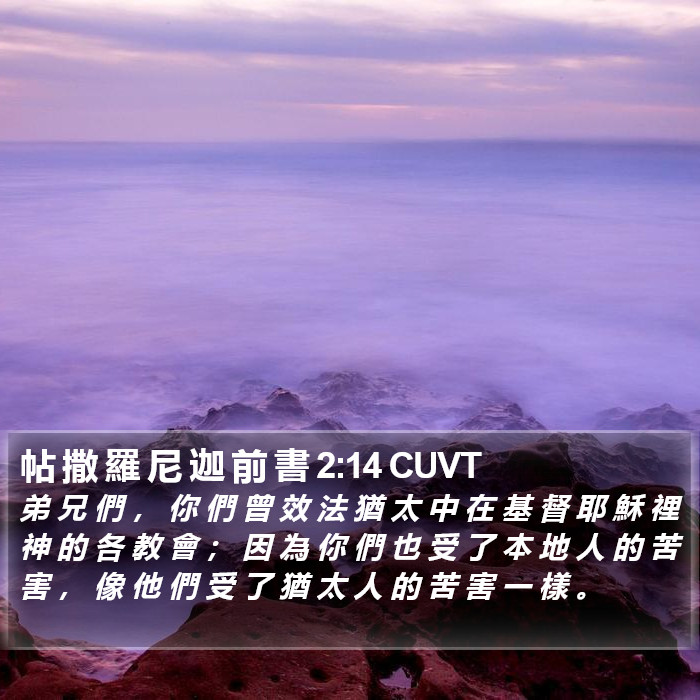 帖 撒 羅 尼 迦 前 書 2:14 CUVT Bible Study
