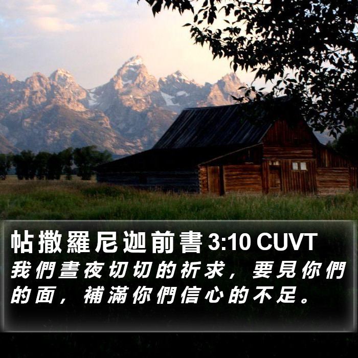 帖 撒 羅 尼 迦 前 書 3:10 CUVT Bible Study