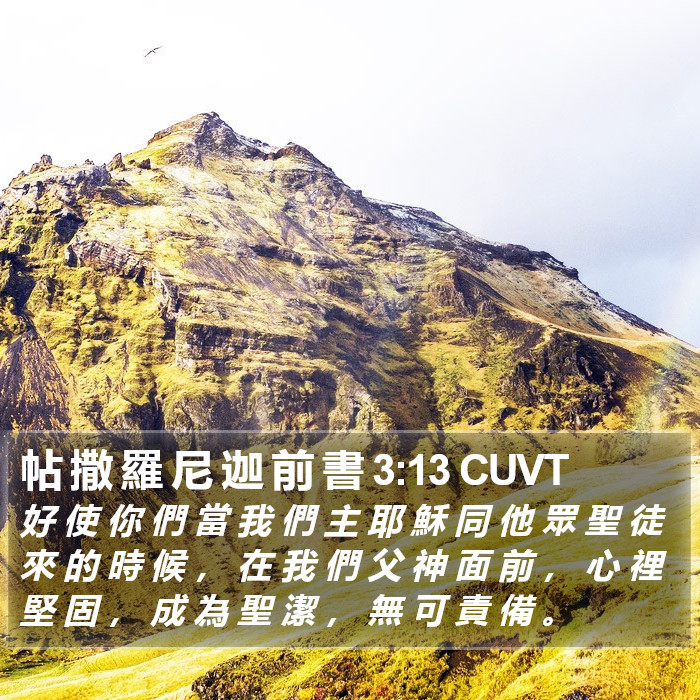 帖 撒 羅 尼 迦 前 書 3:13 CUVT Bible Study