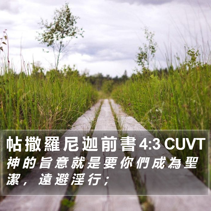 帖 撒 羅 尼 迦 前 書 4:3 CUVT Bible Study