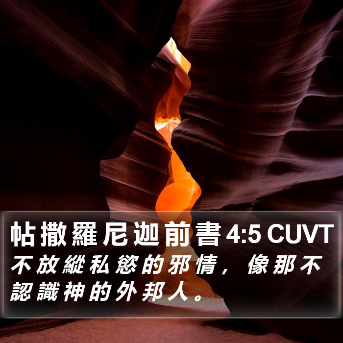 帖 撒 羅 尼 迦 前 書 4:5 CUVT Bible Study