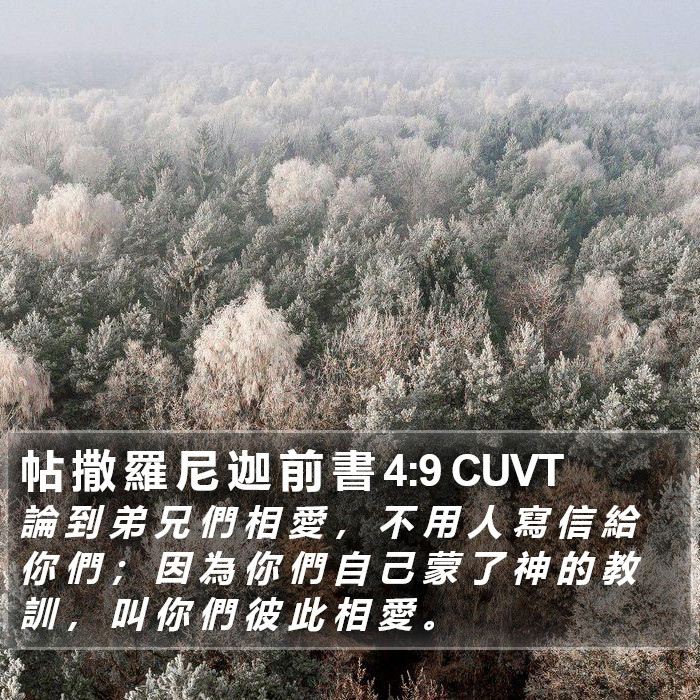 帖 撒 羅 尼 迦 前 書 4:9 CUVT Bible Study