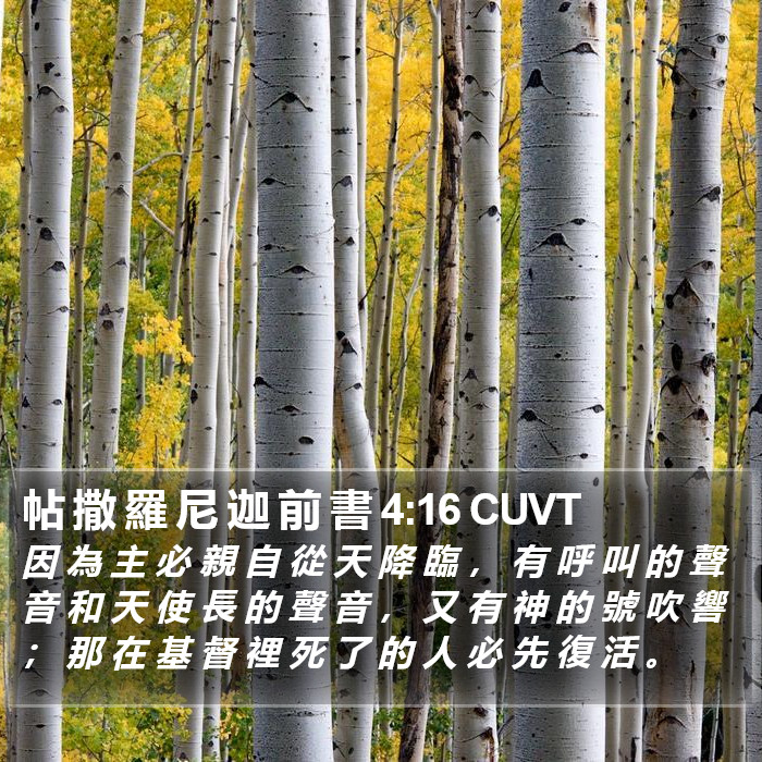 帖 撒 羅 尼 迦 前 書 4:16 CUVT Bible Study