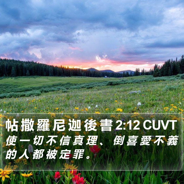 帖 撒 羅 尼 迦 後 書 2:12 CUVT Bible Study