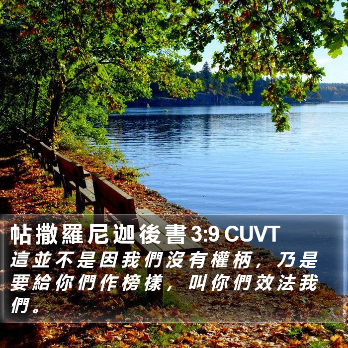 帖 撒 羅 尼 迦 後 書 3:9 CUVT Bible Study