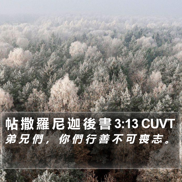 帖 撒 羅 尼 迦 後 書 3:13 CUVT Bible Study