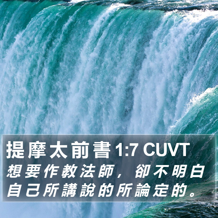 提 摩 太 前 書 1:7 CUVT Bible Study