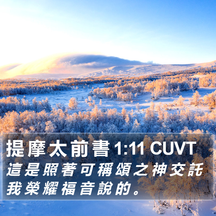 提 摩 太 前 書 1:11 CUVT Bible Study