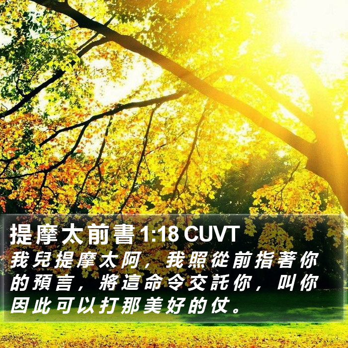 提 摩 太 前 書 1:18 CUVT Bible Study