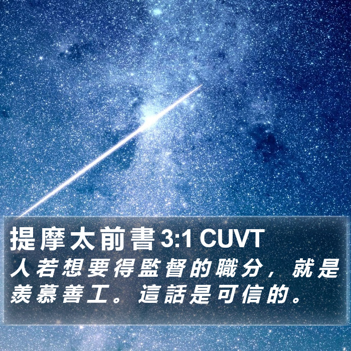 提 摩 太 前 書 3:1 CUVT Bible Study