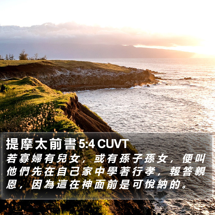 提 摩 太 前 書 5:4 CUVT Bible Study