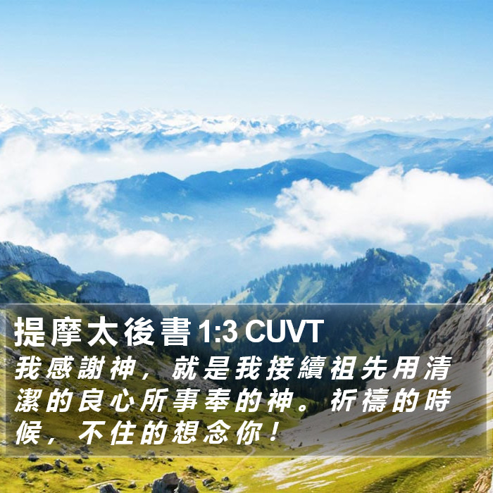 提 摩 太 後 書 1:3 CUVT Bible Study