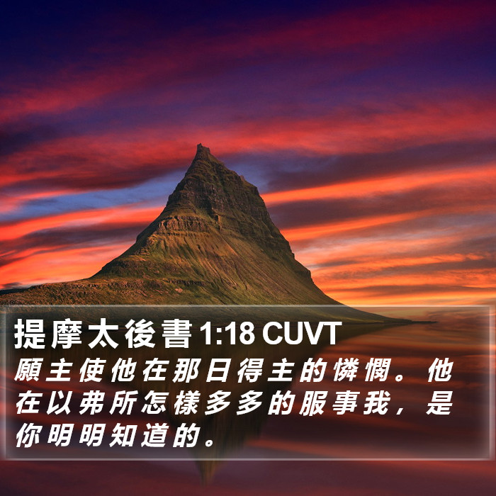 提 摩 太 後 書 1:18 CUVT Bible Study