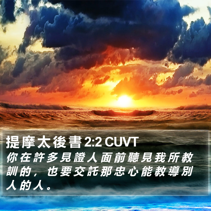 提 摩 太 後 書 2:2 CUVT Bible Study